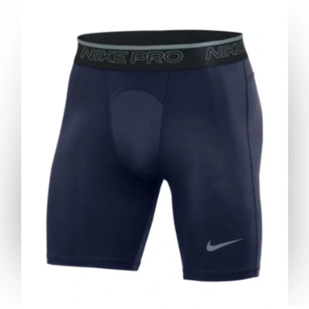 NWT Nike Navy Blue Pro Training Compression Bike Shorts Size Large
